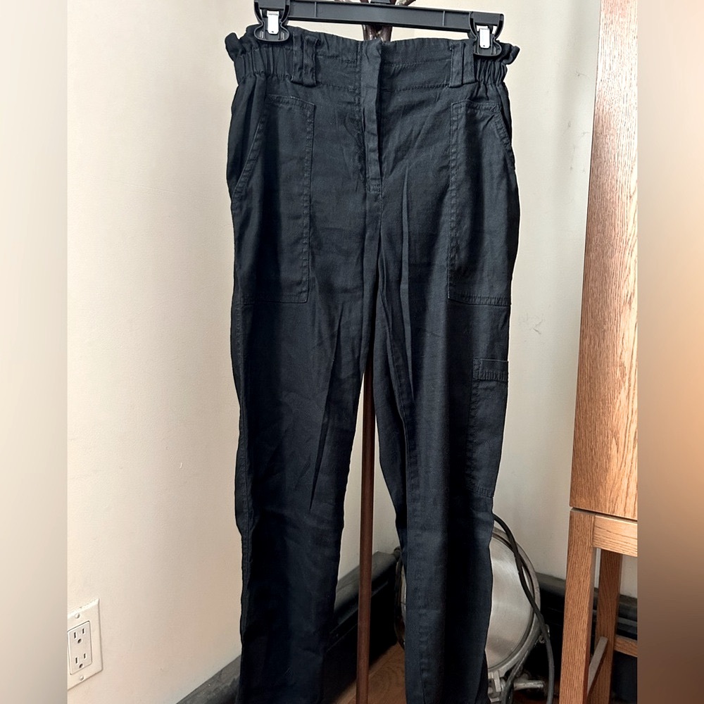 Elevenses linen blend paper bag waist pants